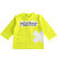 T-shirt neonato a manica lunga girocollo di color lime minibanda VERDE-5243