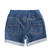 Shorts neonato in felpa denim di cotone stretch minibanda STONE WASHED-7450_back
