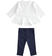 Completo due pezzi neonata in jersey di cotone stretch con maglietta vestibilità svasata minibanda NAVY-3854 back