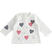 Maglietta a manica lunga neonata 100% cotone con cuore stampa vichy minibanda BIANCO-MULTICOLOR-8438