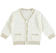 Cardigan in tricot 100% cotone con scollo a v minibanda PANNA-0112