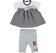 Completo maxi maglia rigata e leggings per neonata minibanda GRIGIO MELANGE-8992