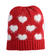 Cappello modello cuffia in tricot con cuori ido ROSSO-2253