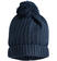 Cappello modello cuffia in tricot con pompon ido NAVY-3885
