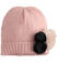 Cappello cuffia per bambina in morbido filato effetto bouclé e pompon ido ROSA-2513