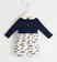Delizioso abito neonata a manica lunga in felpa invernale di cotone ido NAVY-3854_back