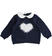 Maglia in tricot invernale con cuore per neonata ido NAVY-3854