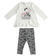 Completo bambina iDO t-shirt con doppia balza asimmetrica al fondo e leggings ido PANNA-0112