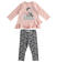 Completo bambina iDO t-shirt con doppia balza asimmetrica al fondo e leggings ido ROSA-2513