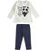 Completo due pezzi bambina in cotone con t-shirt a manica lunga con panda ido PANNA-0112