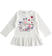 Maxi maglietta bambina manica lunga 100% cotone con strass e glitter ido PANNA-0112