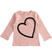 Maglietta girocollo 100% cotone con cuore di paillettes ido ROSA-2513