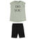 Completo maxi t-shirt 100% cotone e leggings ido VERDE-NERO-8376