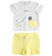 Completo t-shirt con coniglietto e pantalone corto per neonato ido GIALLO-1415