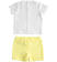 Completo t-shirt con coniglietto e pantalone corto per neonato ido GIALLO-1415_back