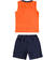 Completo Bing 100% cotone canotta e pantalone corto per bambino ido BLU TAMPONE-1815 back