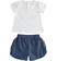 Dolce completo t-shirt e short con Bing ido BIANCO-0113_back