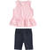 Completo in cotone stretch canotta e leggings con Bing ido ROSA-2763 back