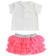 Completo t-shirt e gonna in tulle per neonata ido PINK FLUO-5828_back