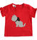 T-shirt 100% cotone con gatto di paillettes reversibili ido ROSSO-2256