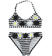 Costume due pezzi con margherite linea beachwear ido NERO-0658