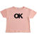 T-shirt 100% cotono con scritta "OK" di paillettes reversibili ido ROSA-2635