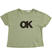 T-shirt 100% cotono con scritta "OK" di paillettes reversibili ido			VERDE SALVIA-5454