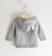 Cardigan in tricot 100% cotone con cappuccio per bambino ido GRIGIO MELANGE-8992_back