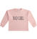 Felpa girocollo 100% cotone con grafica diversa ido			ROSA-2513