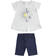 Completo bambina t-shirt e pantaloni corti iDO ido			BIANCO-BLU-8216