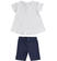 Completo bambina t-shirt e pantaloni corti iDO ido BIANCO-BLU-8216_back