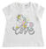 T-shirt bambina maniche corte  con stampa grafica ido			BIANCO-0113
