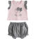 Completo neonata t-shirt con orsacchiotto e shorts ido ROSA-2763