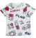 T-shirt bambino tema gioco 100% cotone ido BIANCO-BLU-6ST2