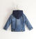 Giubbotto in denim con cappuccio per bambino ido SOVRATINTO ECRU-7200_back