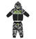 Tuta bambino due pezzi 100% cotone fantasia camouflage ido NERO-0658