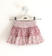 Gonna bambina in popeline stretch fantasia floreale ido BIANCO-ROSA-6SY9