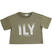 T-shirt bambina short body stampa "I Love You" ido			VERDE MILITARE-5554