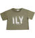 T-shirt bambina short body stampa "I Love You" ido VERDE MILITARE-5554