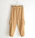 Pantaloni cargo bambina in fresco tessuto con fusciacca ido BEIGE-0725 back