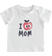 T-shirt neonato 100% cotone con stampe ido BIANCO-BLU-8020