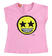 T-shirt Emoji bambina in jersey stretch ido			ROSA-2414