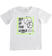 T-shirt bambino in 100% cotone con stampa fluorescente ido BIANCO-0113