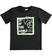 T-shirt bambino in 100% cotone con stampa fluorescente ido NERO-0658