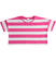 T-shirt bambina short body con fantasia a righe ido			FUXIA-2445