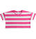 T-shirt bambina short body con fantasia a righe ido FUXIA-2445