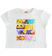 T-shirt per bambina stampa Emoji ido BIANCO-0113