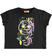 T-shirt per bambina stampa Emoji ido			NERO-0658