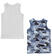 Set canottiera ragazzo in cotone ido BIANCO-AZZURRO-8023 back