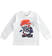 T-shirt girocollo bambino 100% cotone con grafica effetto spruzzato ido BIANCO-0113
